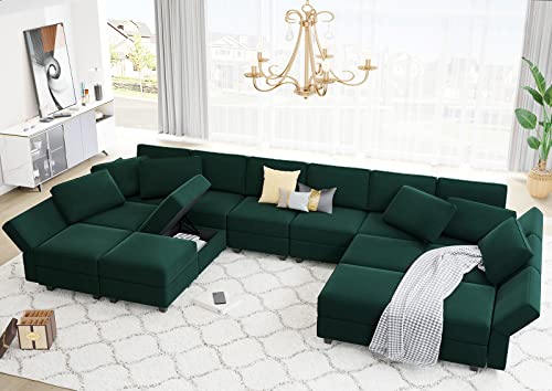 Belffin Oversized Modular Sectional Sofa with Double Chaises and Storage F17277