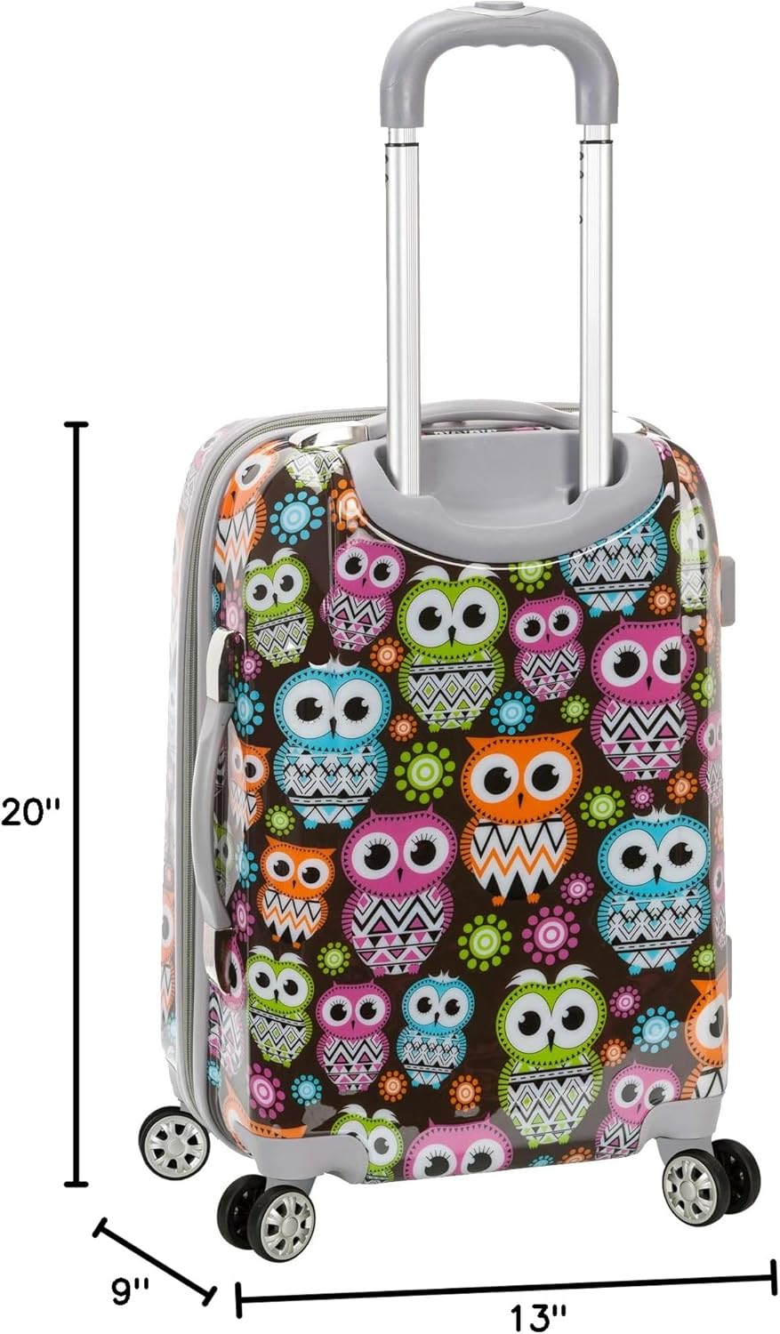 Rockland Vision Hardside Spinner Luggage, Owl, Carry-On 20-Inch B570
