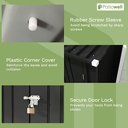 Patiowell 3 x 3 FT Outdoor Storage Shed with Sloping Roof, Grey F27529