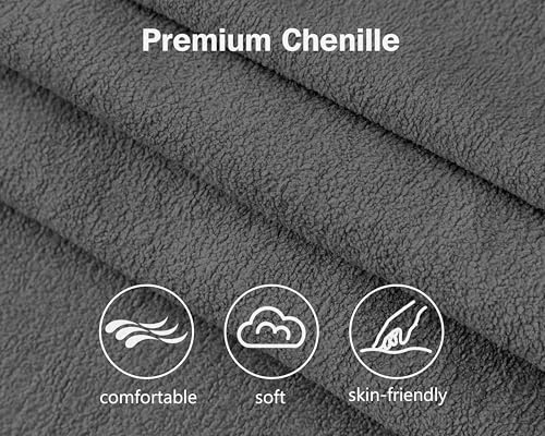 81" L Shaped Sleeper Sofa Bed with Pull Out Chaise, Chenille Grey L3419