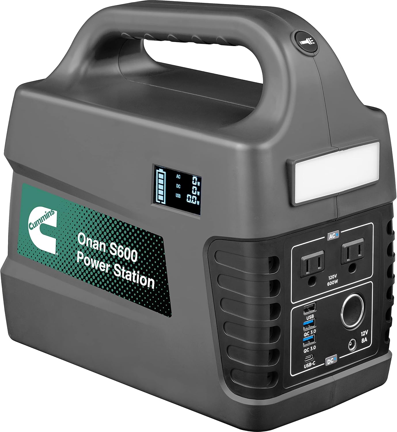 Cummins Onan PS600 Power Station Lithium-ion Battery Power Inverter Generator with 1200 Peak Watts, 600 Running Watts and Multiple Charging Options for a Mobile Lifestyle