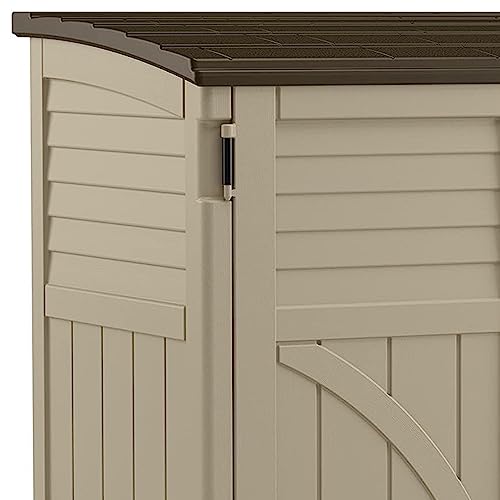 Suncast Horizontal Shed, Compact Outdoor Storage, 34 Cu. Ft., Sand & Slate Q165