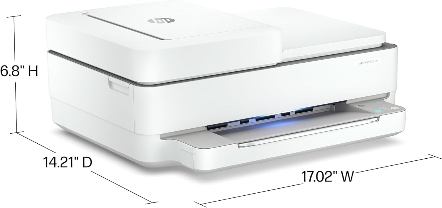 HP Envy 6455e Wireless Color All-in-One Printer (Renewed Premium), White H7747