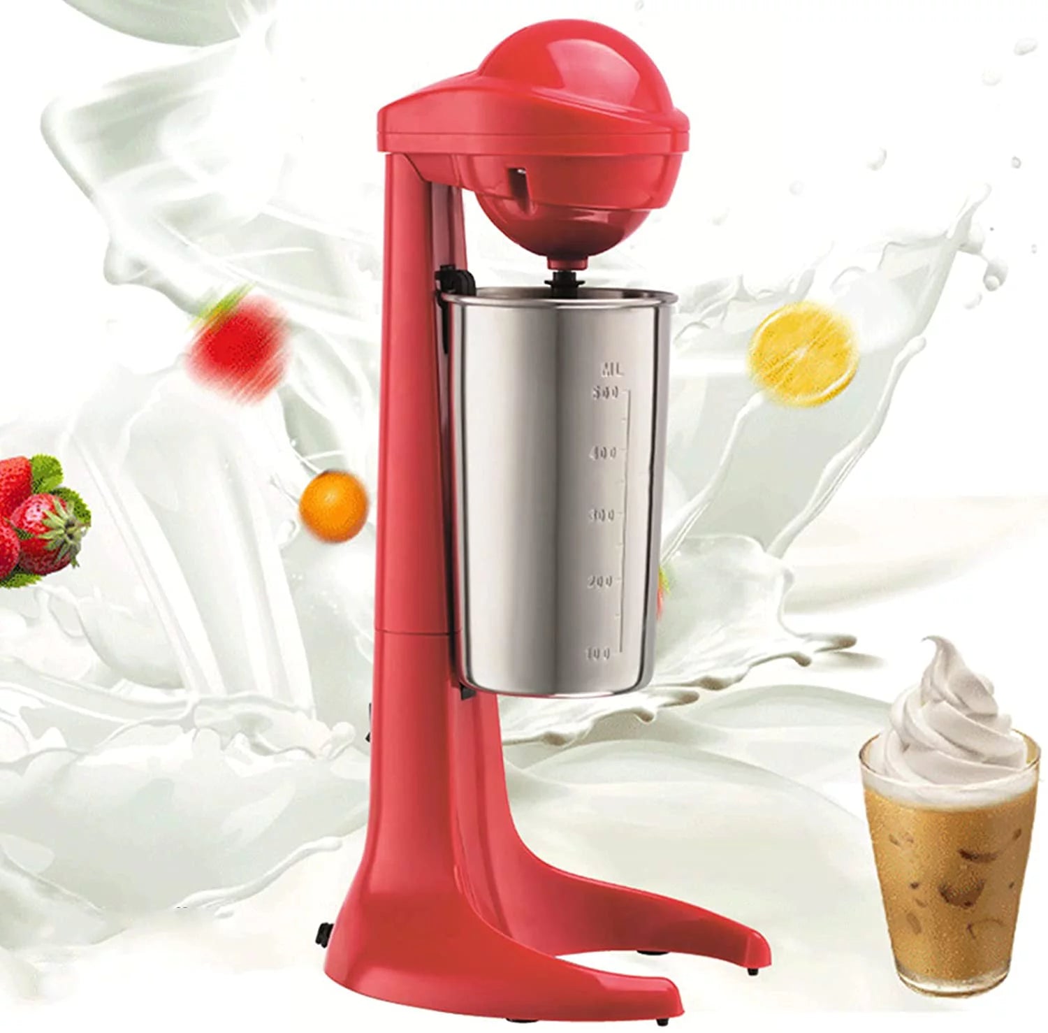 Electric Milkshake Maker Red Stainless Steel Mixing Cup 110V F993991