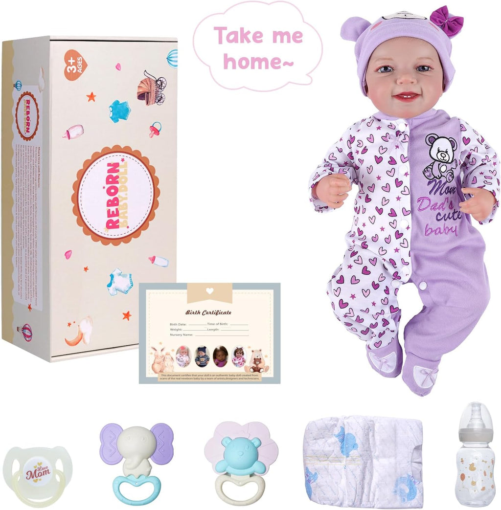 BABESIDE Lifelike Reborn Baby Doll Leen, 20-Inch Soft Body Girl with Gift Box W3827