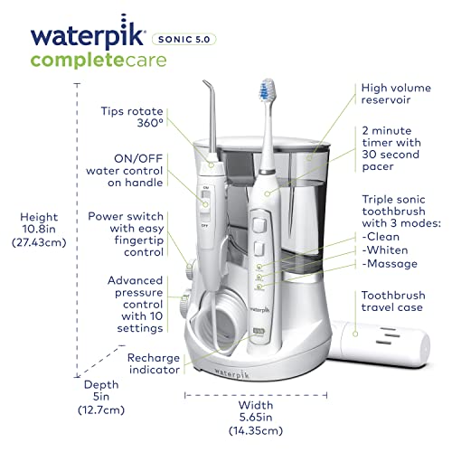 Waterpik Complete Care 5.0 Water Flosser + Sonic Toothbrush, Black WP-862 L3123