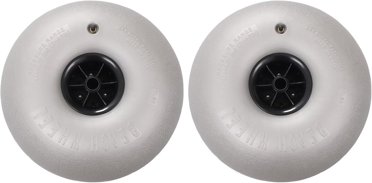 16" Balloon Wheels Beach Cart Tires, Replacement Big Beach Sand Tires for Kayak Dolly Canoe Canoe Dolly Rolling Walker Garden Cart Wheelchair Sand Wagon Beach Cart, 2-Pack