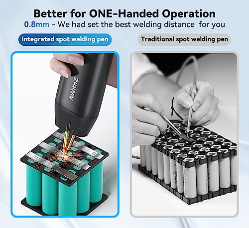 AWithZ Handheld Battery Spot Welder, 11 Gear Adjustable, for 18650 Batteries P12887