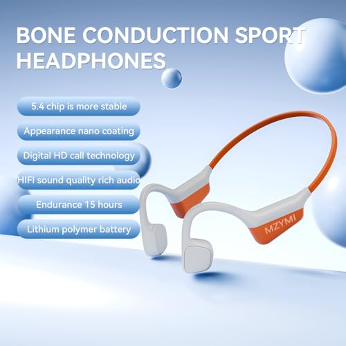 Bone Conduction Headphones Wireless Bluetooth 5.4 Open Ear Sports Headset with Mic, IPX6 Waterproof (Green) R3266