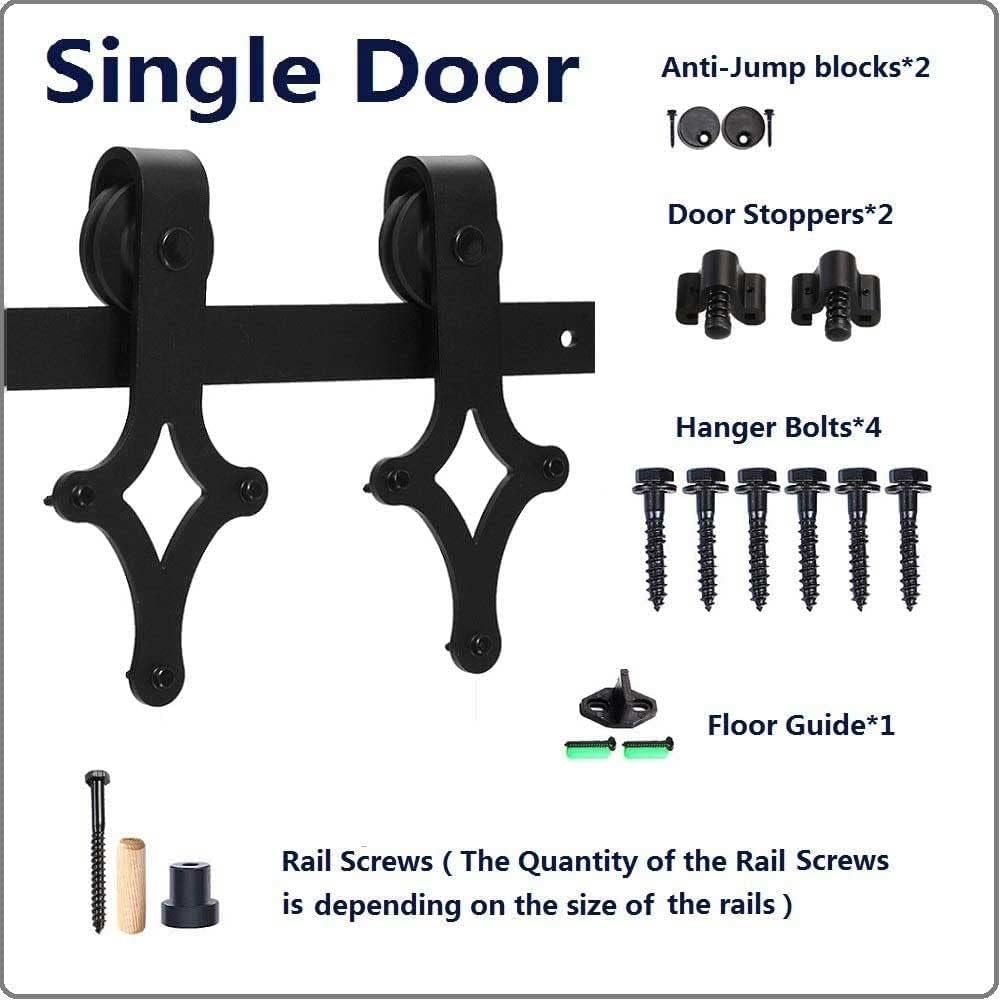 14FT Sliding Barn Door Hardware Kit, Heavy Duty, Black Y9125