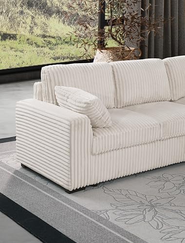 L-Shaped Pull Out Sleep Sofabed with Storage Chaise, Chenille Upholstered X30892