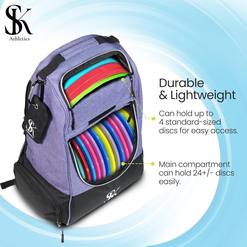 Disc Golf Backpack with Chalk Bag and Ergonomic Straps L754275