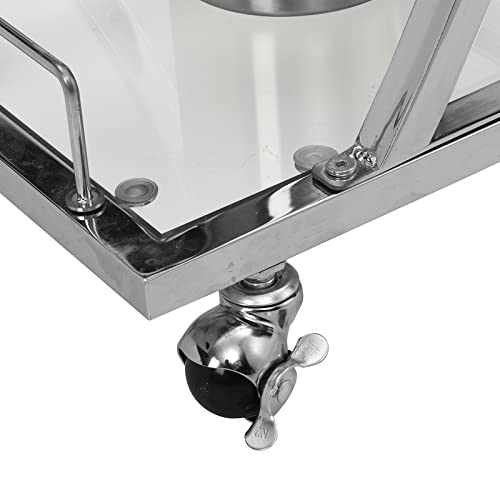 Silver Bar Cart Rolling Liquor Serving Cart with Wine Rack & Glass Holder O726690