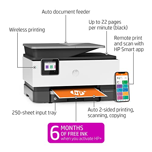 HP OfficeJet Pro 9015e Wireless Color All-in-One Printer, Gray S65616