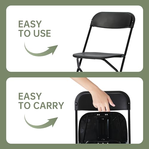 Plastic Folding Chair 10-Pack, Portable Commercial, 450 lb Capacity, White R613