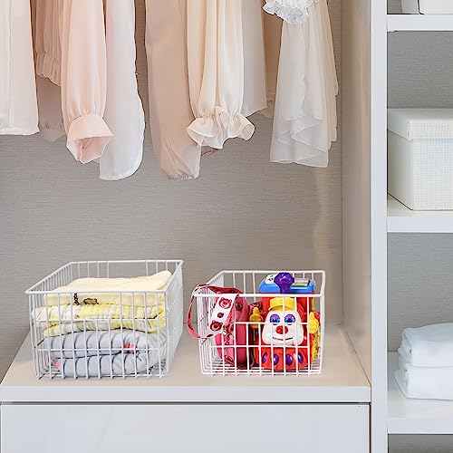 Orgneas Freezer Organizer Bins, Vertical Sides Wire Baskets, Set of 6 A2411