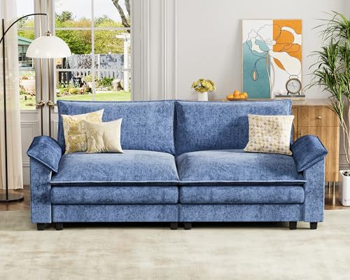 Homall 119" Modular Sectional Sofa with Reversible Ottoman, Light Grey V97154