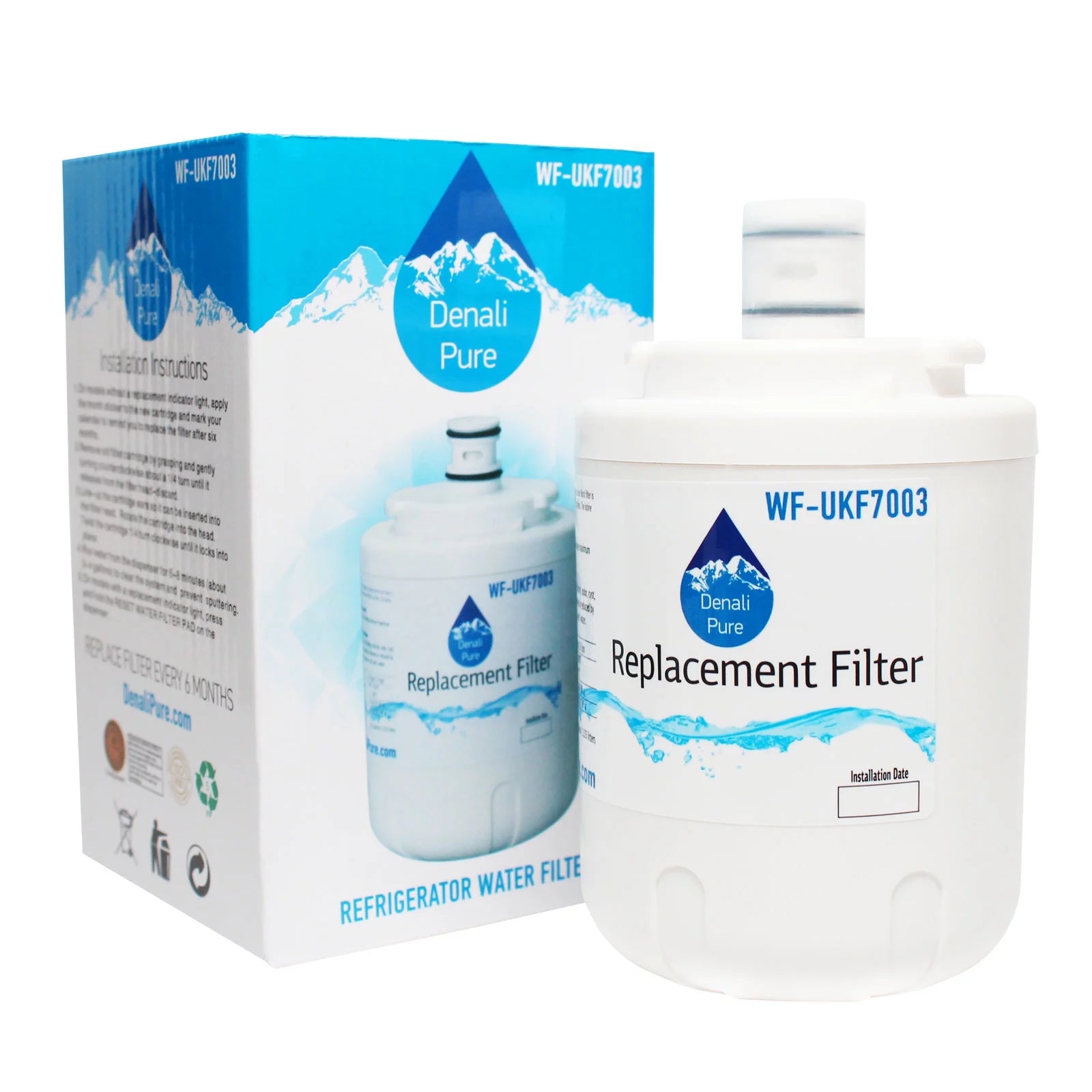 4-Pack Replacement Water Filter for Maytag MSD2454GRW Refrigerator, Denali Pure C93360