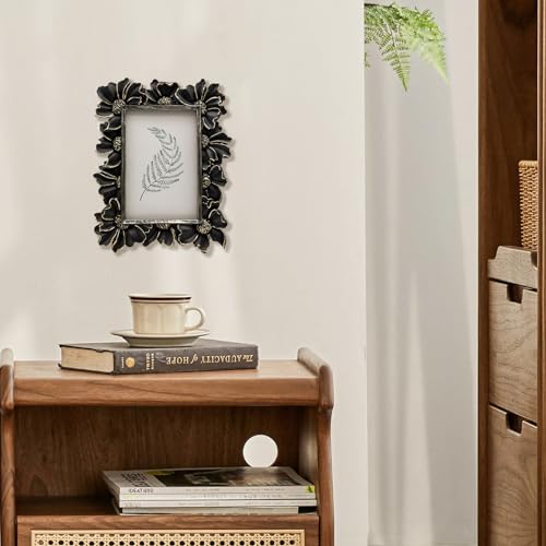 Vintage Picture Frame 8x10 Antique Black Ornate for Tabletop and Wall U180