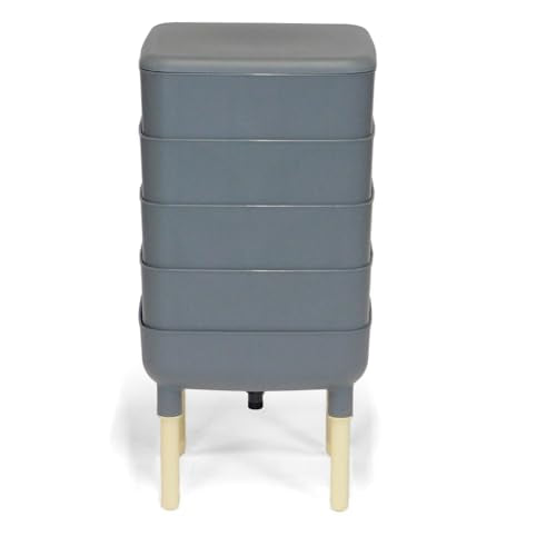 FCMP Outdoor Essential Living Composter 4-Tray Worm Bin Grey P8520