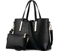 Women Handbags Tote Bag Faux Leather Top Handle Handbags Satchel Style Handbags Clutch Purse 2 Pcs Set