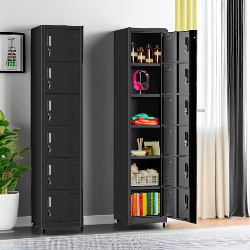 Bonusall Metal Locker 3-Tier Steel Storage Cabinet, 3 Doors Grey H746