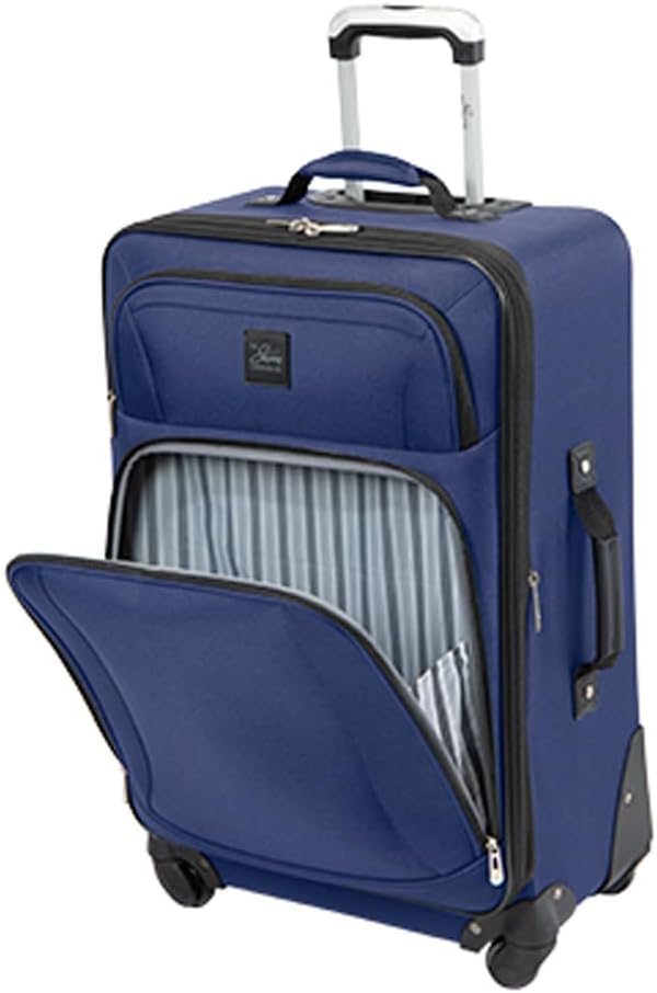 Skyway Epic Softside Medium Checked Luggage 24 Inch Spinner Suitcase Surf Blue M74017