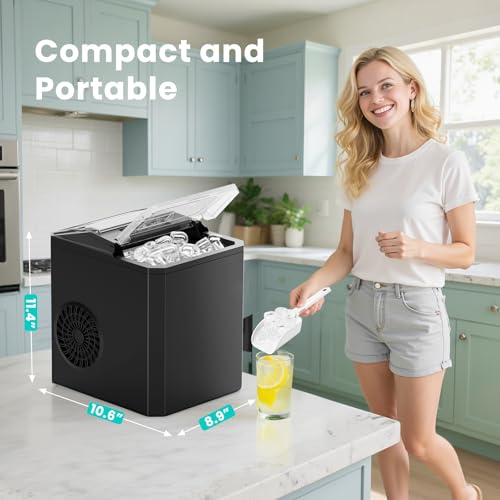 OLIXIS Nugget Ice Maker Machine, Countertop Portable with Basket and Scoop, White W12772