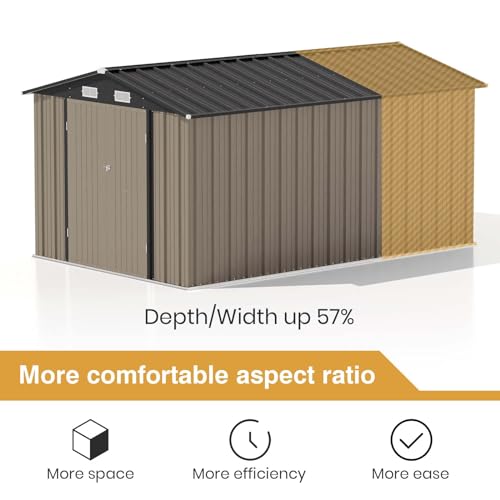 Patiowell 5x3 FT Outdoor Storage Shed with Sloping Roof and Lockable Door, Brown L4971