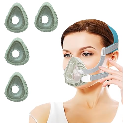 4 Pack CPAP' Mask Liners, Covers for Seal Mask Cushion Comfort Silky CPAP' Mask Covers One Size Fit All Full Face Masks,Improve The Comfort of Wearing The Mask (Blue)