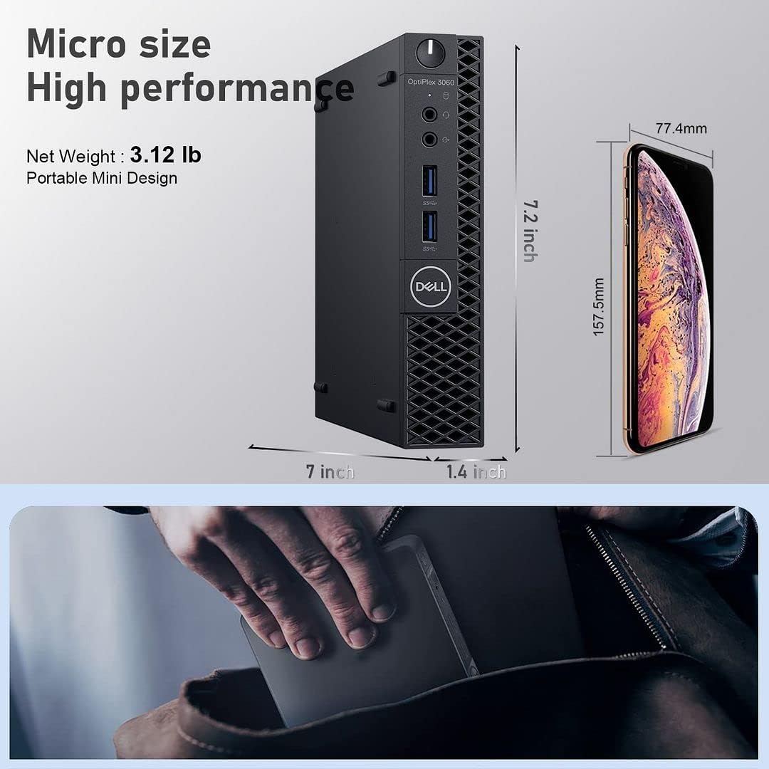 Dell OptiPlex 3060 Mini PC, Intel i7-8700T, 32GB RAM, 512GB SSD, Renewed M8577
