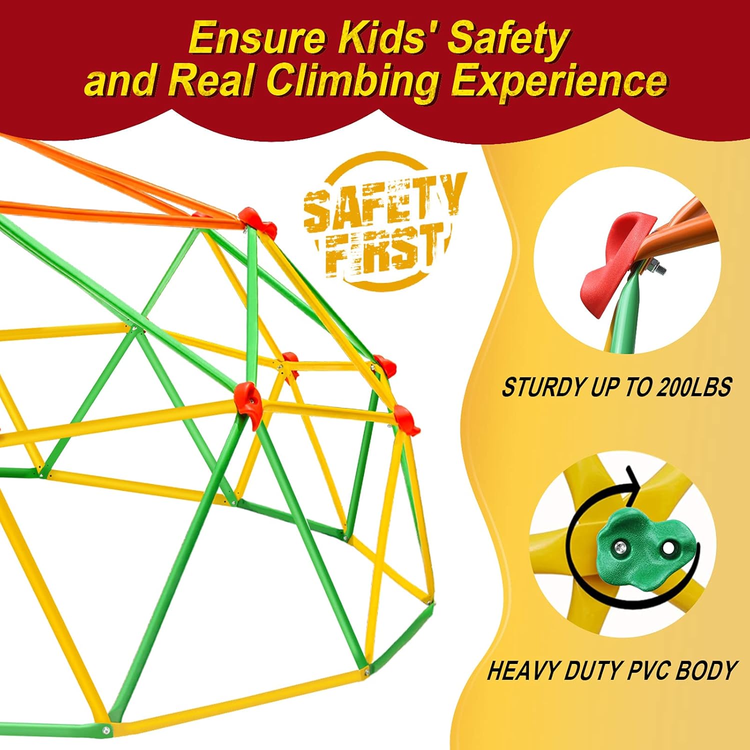 Climbing Dome 10FT Climber for Kids 3-10 Outdoor Jungle Gym N1760