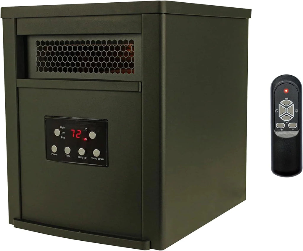 RUNFAYBIU 1500W Portable Electric Infrared Quartz Space Heater with Remote Control, Black (2 Pack) E5427