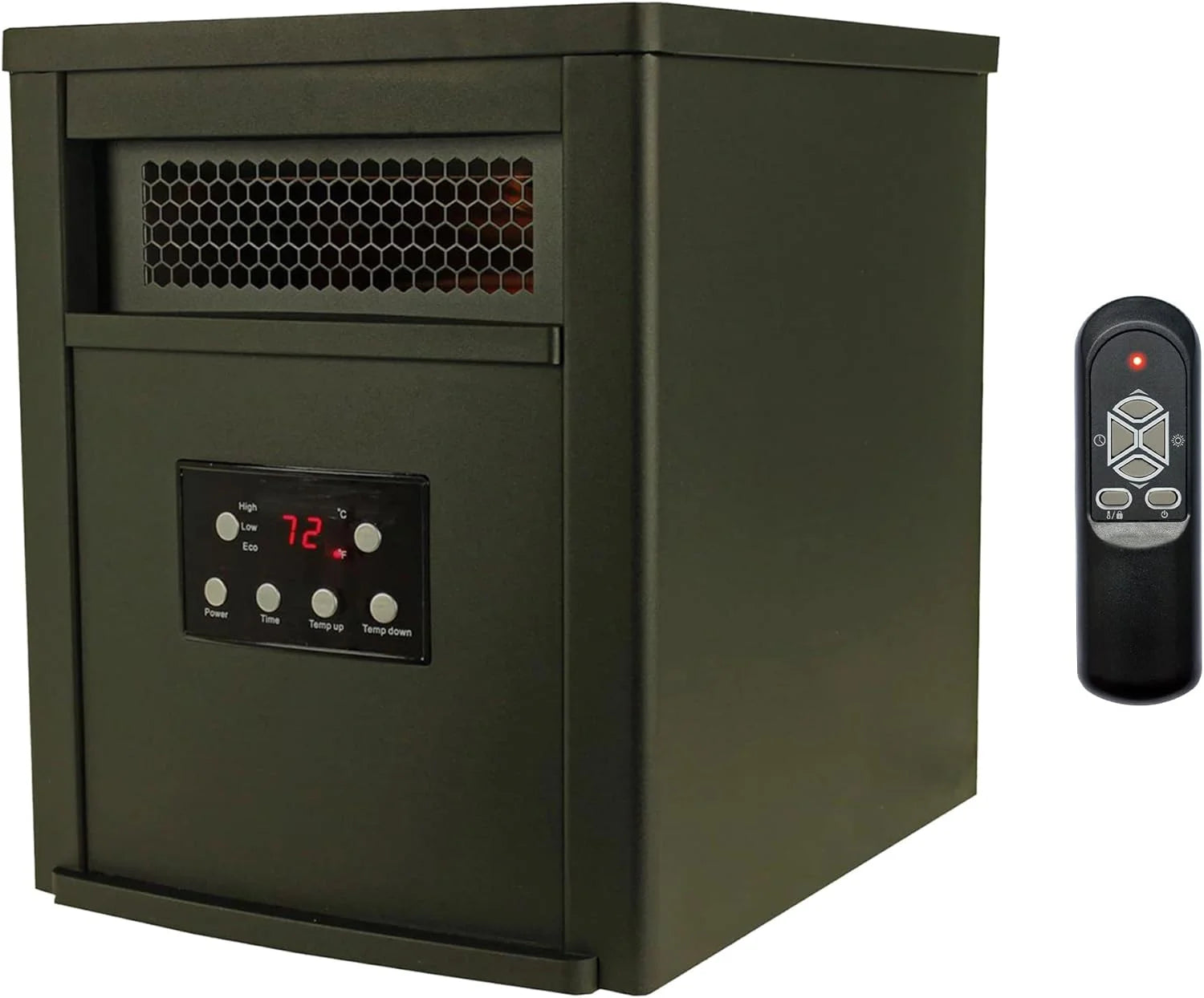 RUNFAYBIU 1500W Portable Electric Infrared Quartz Space Heater with Remote Control, Black (2 Pack) E5427