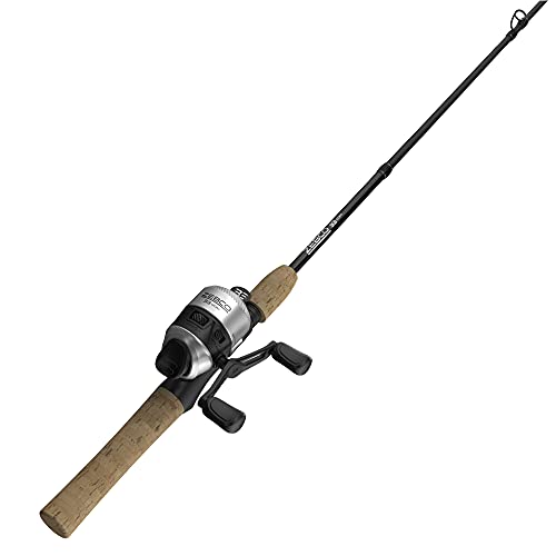 Zebco 33 Cork Reel and Fishing Rod Combo, Graphite Rod with Cork Handle, QuickSet Anti-Reverse Fishing Reel with Bite Alert, Black