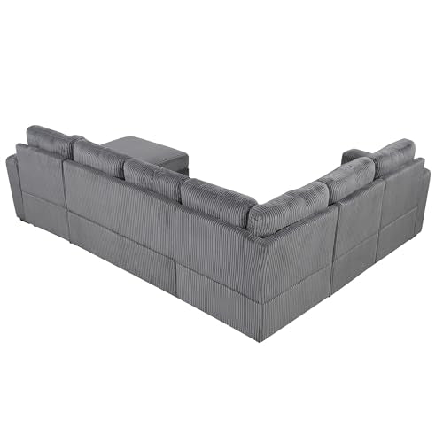 L-Shaped Pull Out Sleep Sofabed with Storage Chaise, Chenille Upholstered X30892