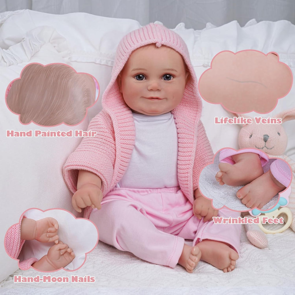 ADFO Lifelike Reborn Baby Doll 20 Inch Soft Body Realistic Newborn Isabella R739211