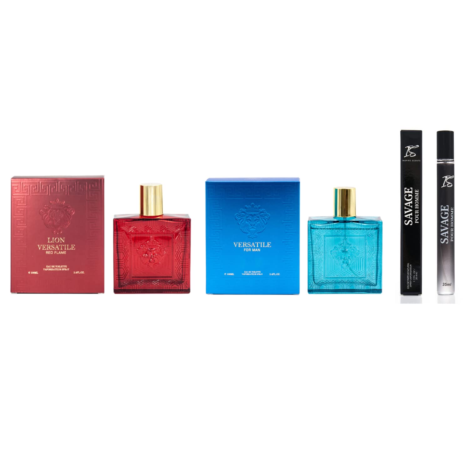 Lion Red Flame Cologne for Men Natural Spray Eau De Toilette 3.4oz Pack of 2 I3880