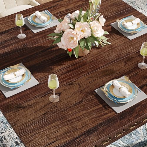 Tribesigns 43" Square Farmhouse Wood Dining Table for 4, Rustic Brown Z457332