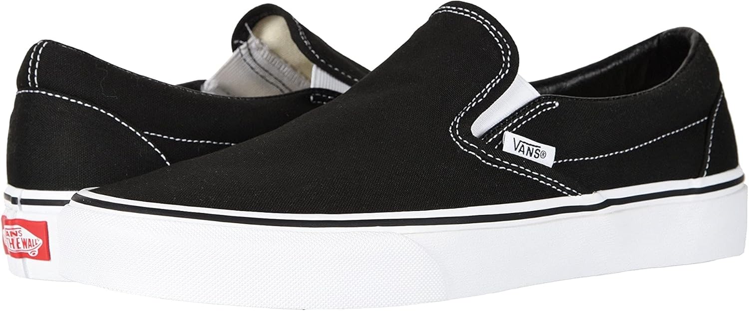 Vans, Classic Slip-On Sneakers (10, Black, Numeric_10), 11.5 Women/10 Men