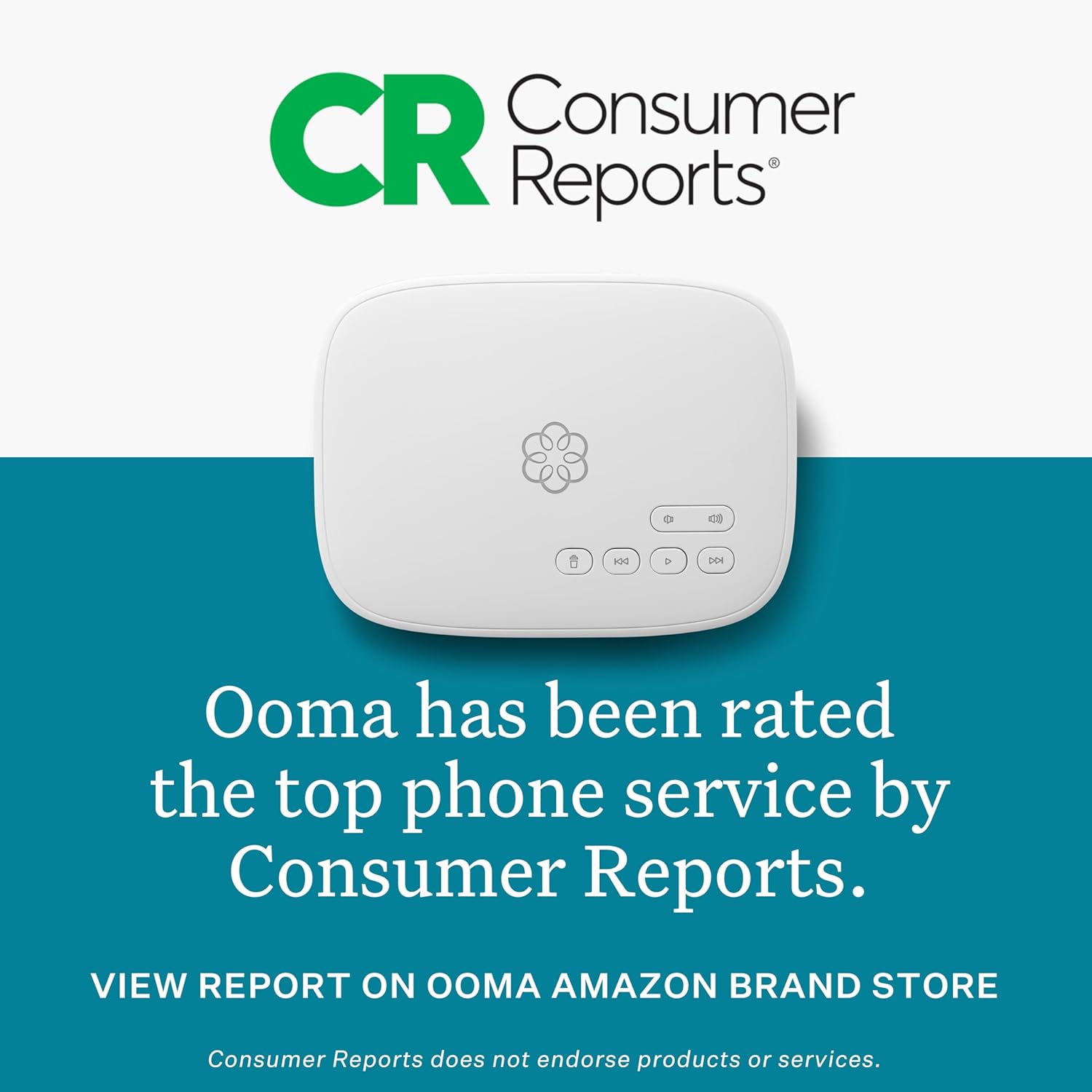 Ooma HD3 Handset White Cordless Phone with Caller ID and HD Voice J6880