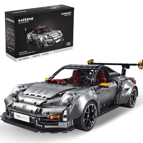MISINI T5026 Sports Car Building Kit, 1:8 Scale MOC Sports Car Building Set for Adults, Building Bricks Racing Vehicle Toy, Collectible Motorsport, Great Gift for Men (3389 PCS)