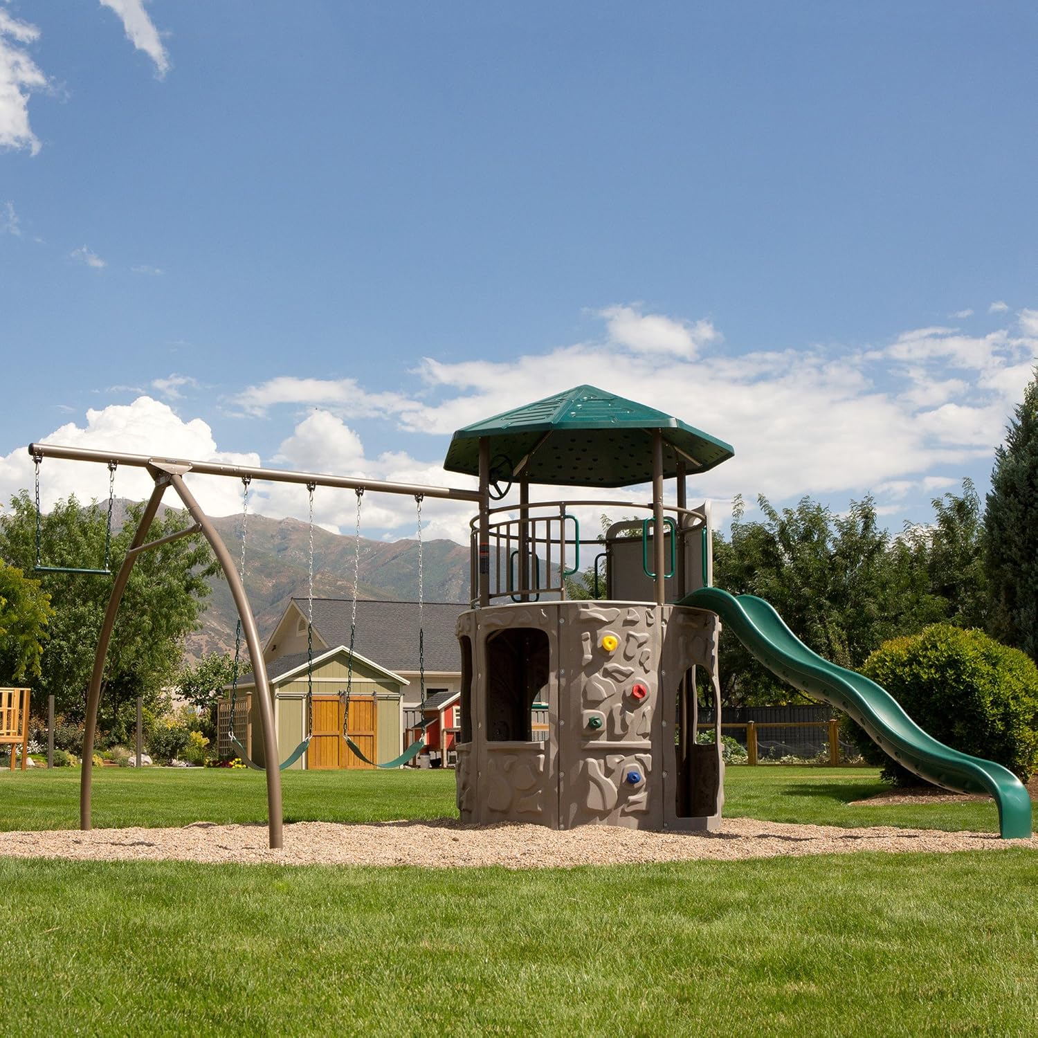 Lifetime Adventure Tower Swing Set, Earthtone L724449