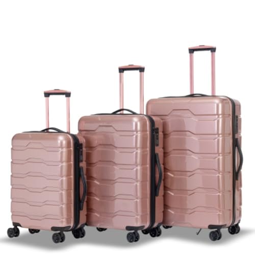 Women Luggage Sets,Hard Shell Suitcases Set Purple Carry On Luggage Rolling Travel Suitcase Set TSA Lock 20/24 and 28inch 3 Pieces Luggage Set With Double Spinner Wheels ABS PC Lavender Purple
