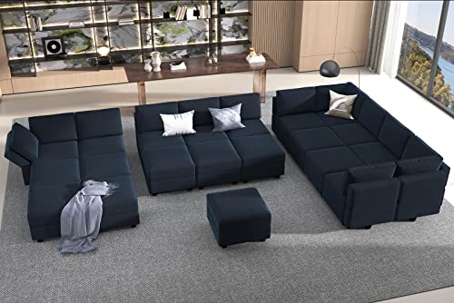 Belffin Oversized Modular Sectional Sofa with Double Chaises and Storage F17277