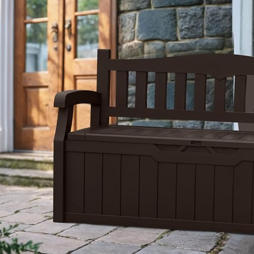 Devoko 80 Gallon Lockable Storage Bench Deck Box for Patio, Black Z966662