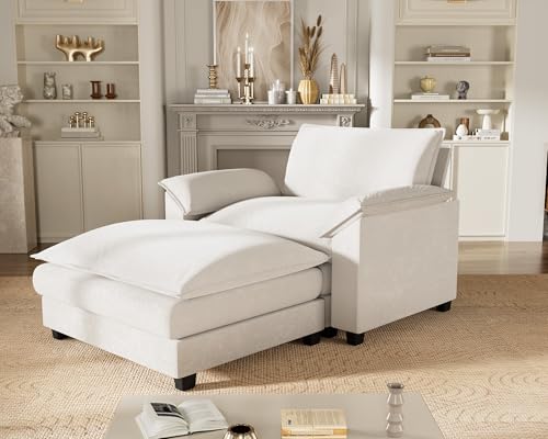 Homall 119" Modular Sectional Sofa with Reversible Ottoman, Light Grey V97154