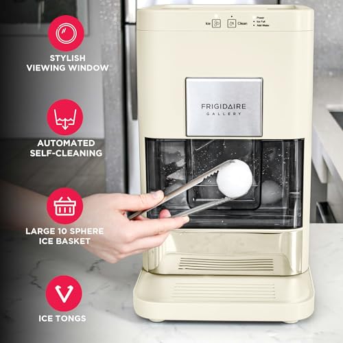 Frigidaire Countertop Sphere Ice Maker with Transparent Window, 84 Ice Spheres Per Day, White Z526685