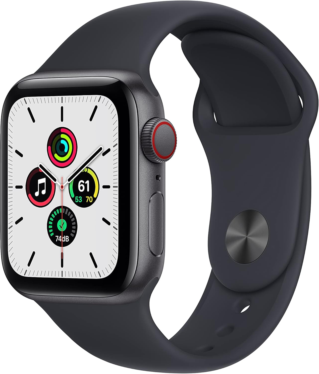 Apple Watch SE (Gen 1) [GPS + Cellular 40mm] Smart Watch w/Space Grey Aluminium Case with Midnight Sport Band. Fitness & Activity Tracker, Heart Rate Monitor, Retina Display, Water Resistant
