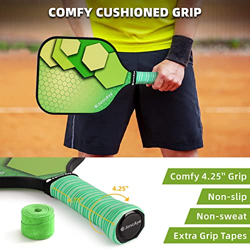 JoncAye Pickleball Paddles Set of 4 or 2 with Balls and Bag, USAPA Approved Fiberglass/Graphite Racquets Z90723